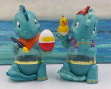 Gro&szlig;e XL &Uuml;-Ei Figuren Drolly Dinos 2 St&uuml;ck von Ferrero Schokobon Vintage Sammler