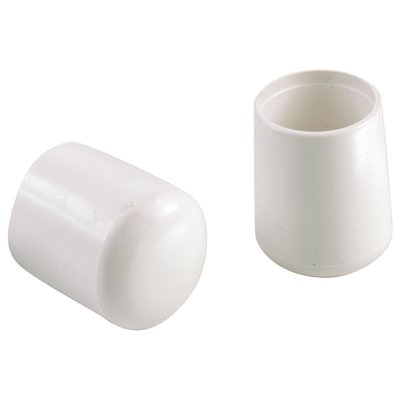 7/8'' White Vinyl Leg Tip 40 PACK