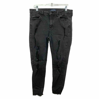 Just USA Womens Jeans Size 30 Black Skinny Style AB77 Distressed Grunge  Rock