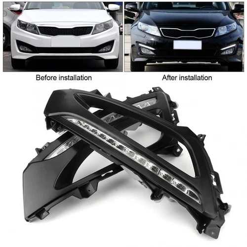 For Kia Optima K5 2011-2013 DRL Daytime Running Driving LED Light Fog Lamp Pair - Picture 1 of 6
