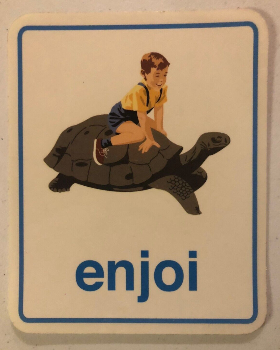 Kid Riding Turtle Large Sticker Early 2000s Og Very Rare