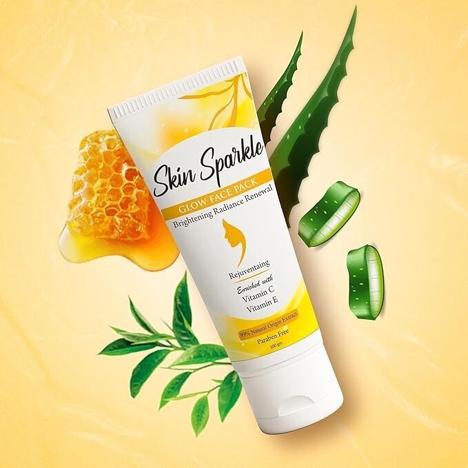 Skin Sparkle Glow Face Pack | Vitamin C & E | Deep Hydration, Skin Brightening.