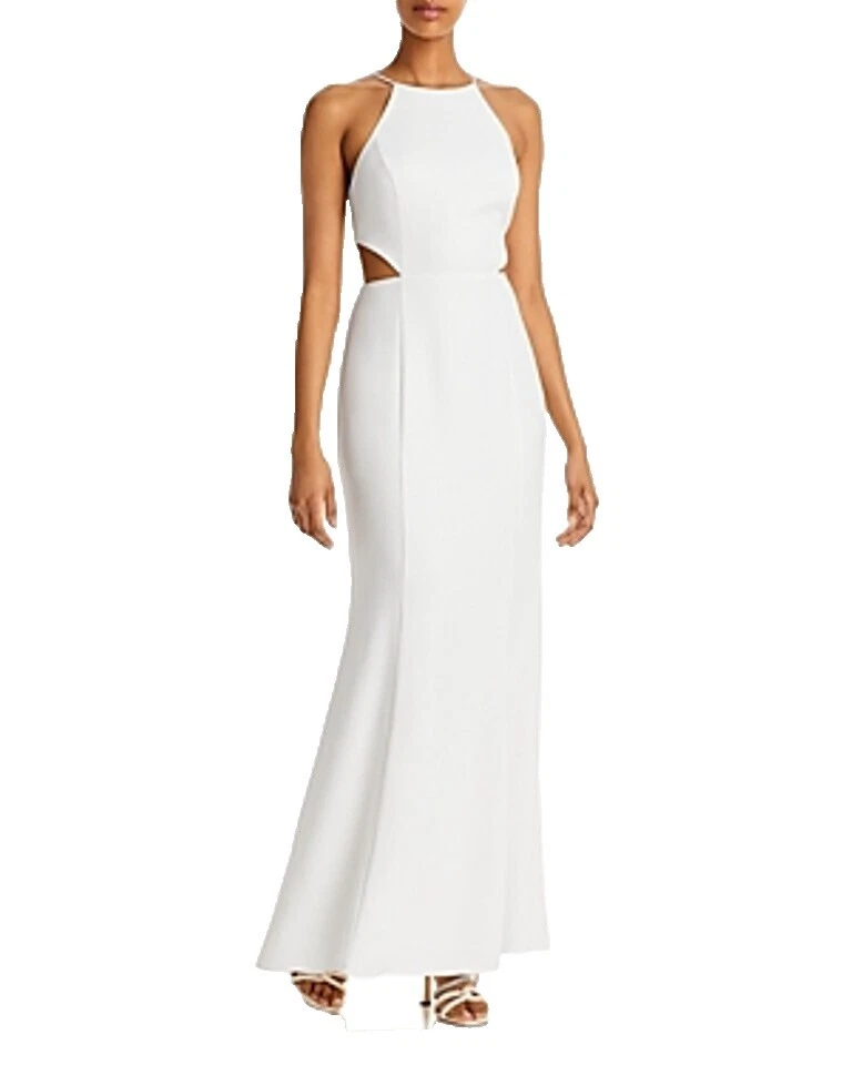 White Halter Long Dresses for Women