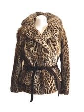 Vintage Superb Elegant Animal Print Winter Jacket , M