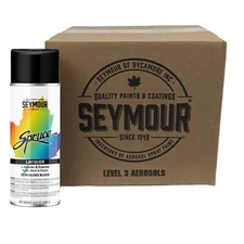 98-38 Seymour Spruce Lacquer Spray Paint, Semi-Gloss Black (12 oz.) 6 Cans