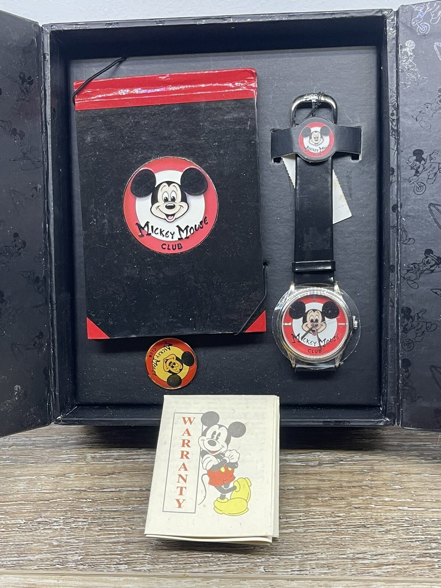 Fossil Black and Gold Mickey Mouse Watch with Mickey Mouse pin Disney100: Fossil Previews Mickey Mouse Watches, Leather  main image 2