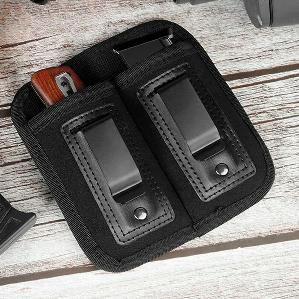 Double Magazine Pouch Concealed Carry Clip IWB Mag Pouches for 9mm .40 .45 .380-image