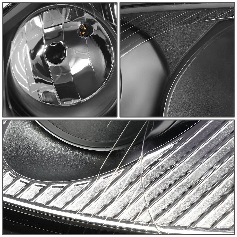 PARA 06-09 VW GTI/JETTA CARCASA NEGRA TRANSPARENTE ESQUINA LATERAL FARO/LÁMPARA REPUESTOS Foto 3 de 4