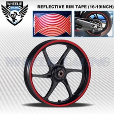 RED REFLECTIVE RIM TAPE WHEEL STRIPE MOTO BIKE AUTO DECAL STICKER 16 17 18 19