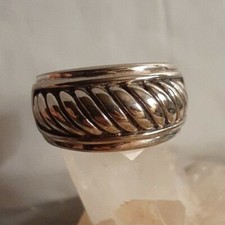 Vintage Fine Sterling Silver Modernist Twisted Rope Design Ring Size 6