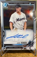 2021 Bowman Chrome JAKE EDER 1st Bowman Autograph Auto RC Marlins