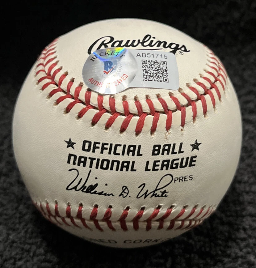 Hank Aaron Carl Yastrzemski SIGNED autographed VINTAGE ONL Baseball Beckett LOA - Image 3 of 4