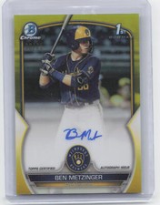 2023 Bowman Chrome #CPA-BM Ben Metzinger 1st Chrome Yellow Auto #/75