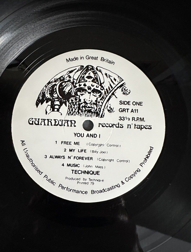 VERY RARE VINYL LP TECHNIQUE YOU AND 1 GUARDIAN RECORDS N TAPES GRT A11 1978 VG+ - Picture 6 of 10
