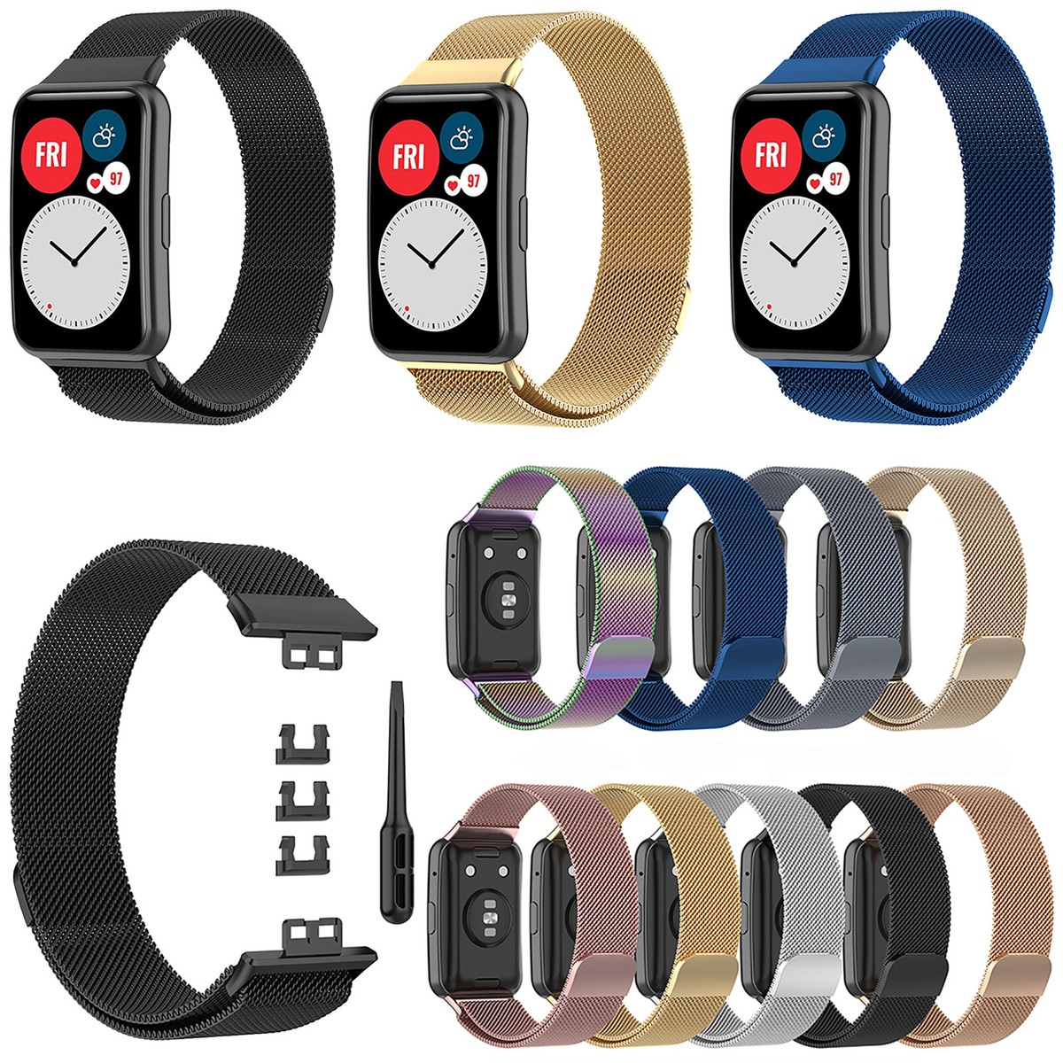 Milanese Mesh Watch Band for Huawei Watch Fit Smart Watch Wrist