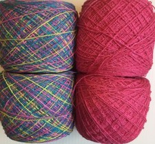 Lace yarn Crystal Colors 620/348.Acrylic/Rayon 900 yards per ball.1 set of 4.