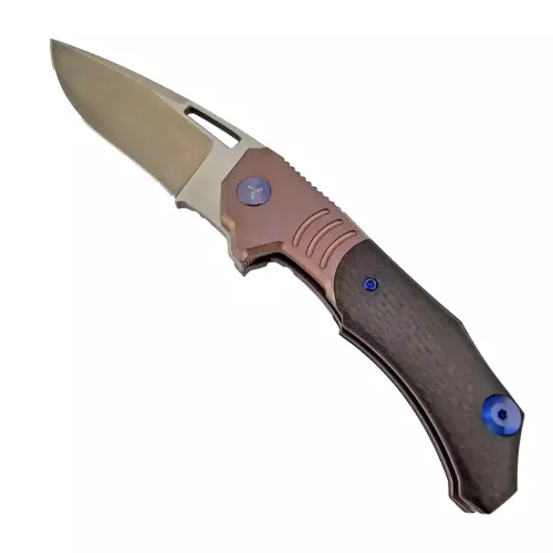 WE Knives 817C STIXX  "Custom Ano Work" Ti/CF Handle/M390 Blade Flipper-MINT/Pre