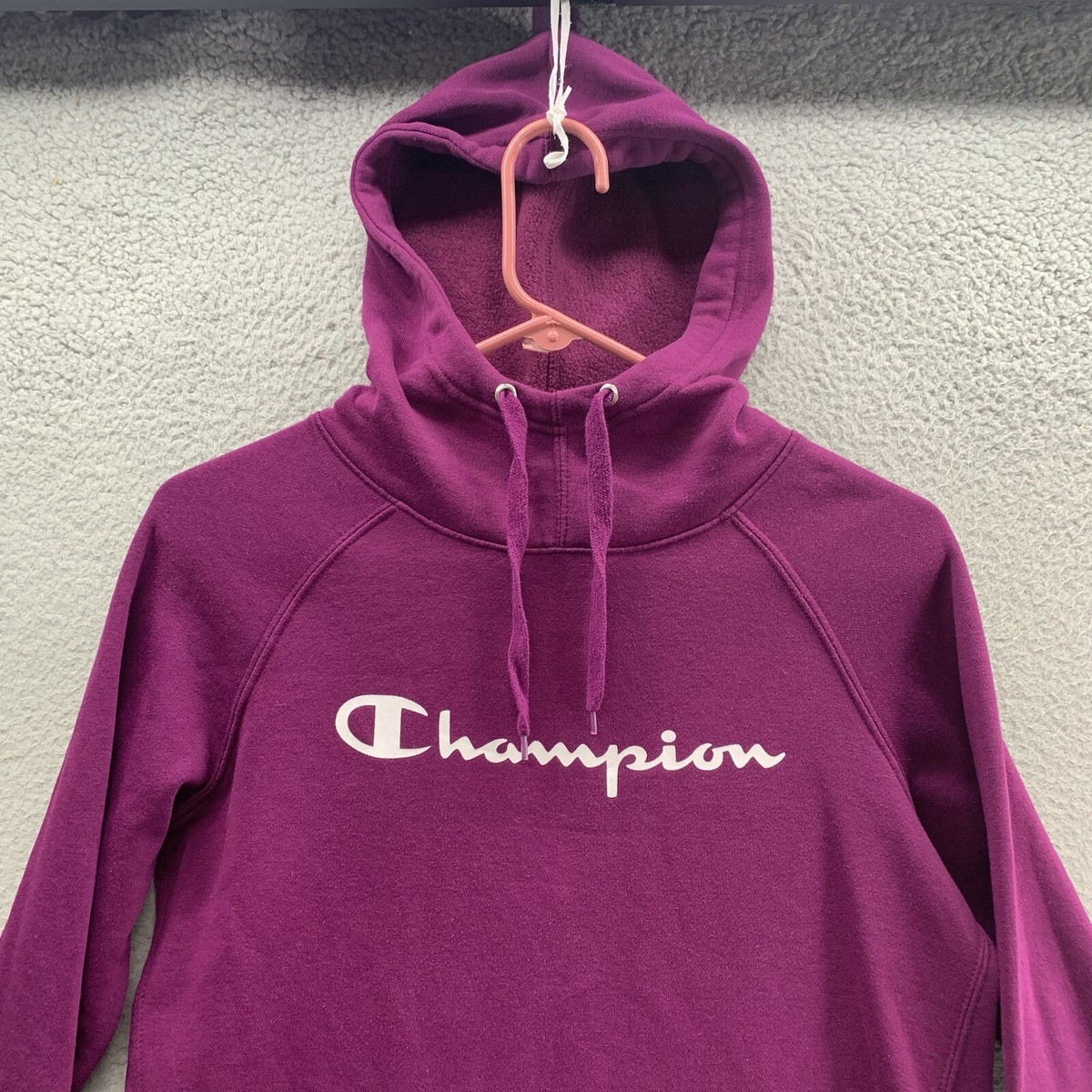 Champion Hoodie Sweatshirt Women's Size S Purple Logo