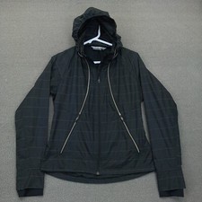 Athleta Jacket Womens Small Strength Black Hooded Vented Thumb Hole Full Zip