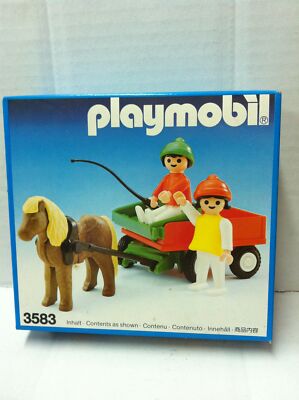 Playmobil 3583 KINDER mit PONY und KUTSCHEN MIB, 1985