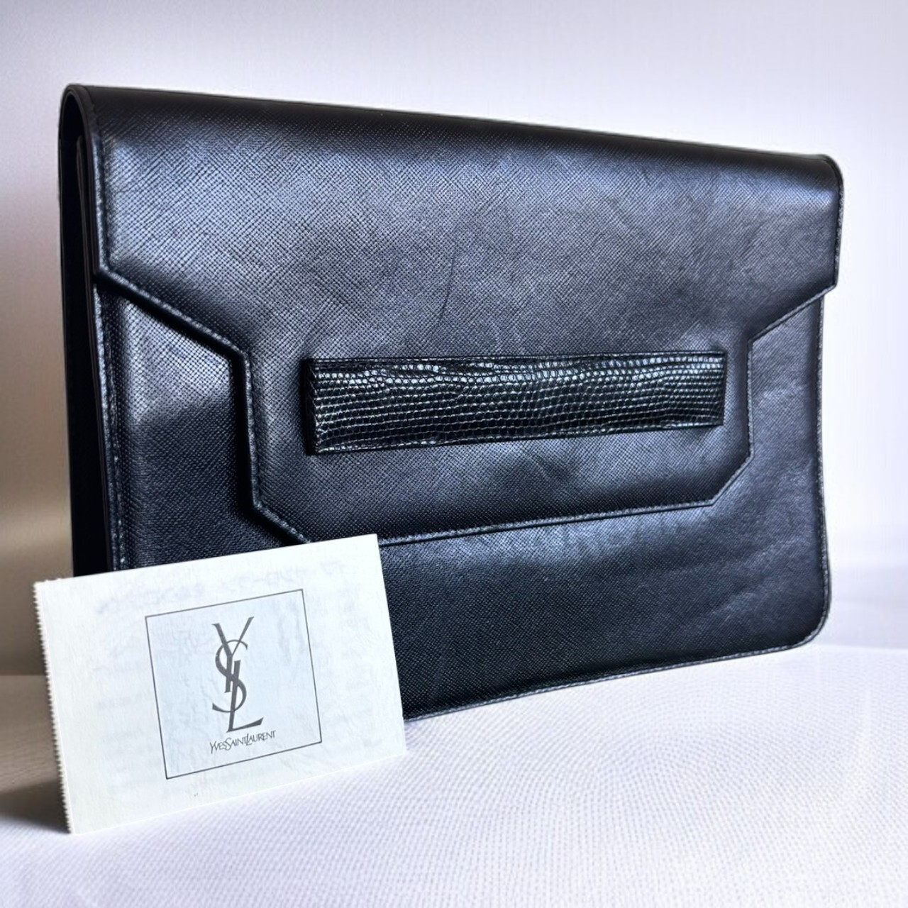 YVES SAINT LAURENT YSL Pochette S Borsa Pelle Autentica Nera