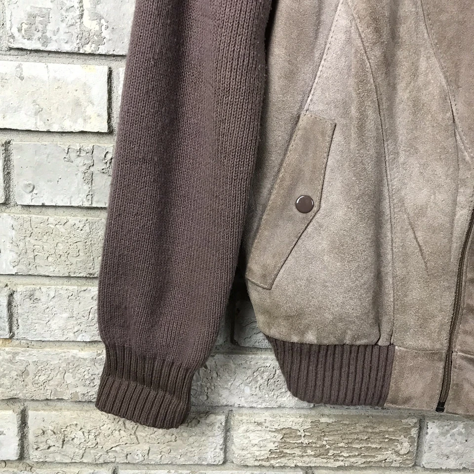 Mens Large LANDMARK Jacket Coat Cowhide Leather Knitted Casual High Quality NICE - Imagem 4 de 4