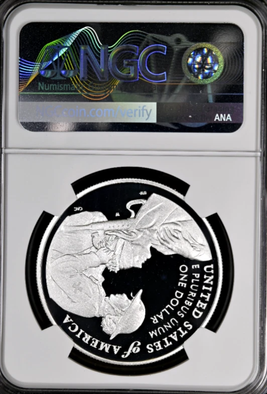 💜2022 W Colorized Purple Heart Silver Dollar NGC PF69 Ultra Cameo First Release - Image 2 of 2
