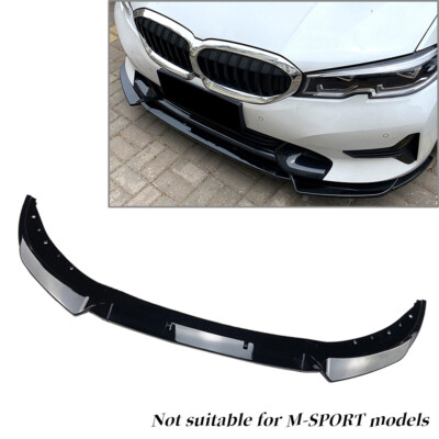 Front Bumper Lip Spoiler Splitters For BMW 3 Series G20 G21 2019-22 Gloss Black