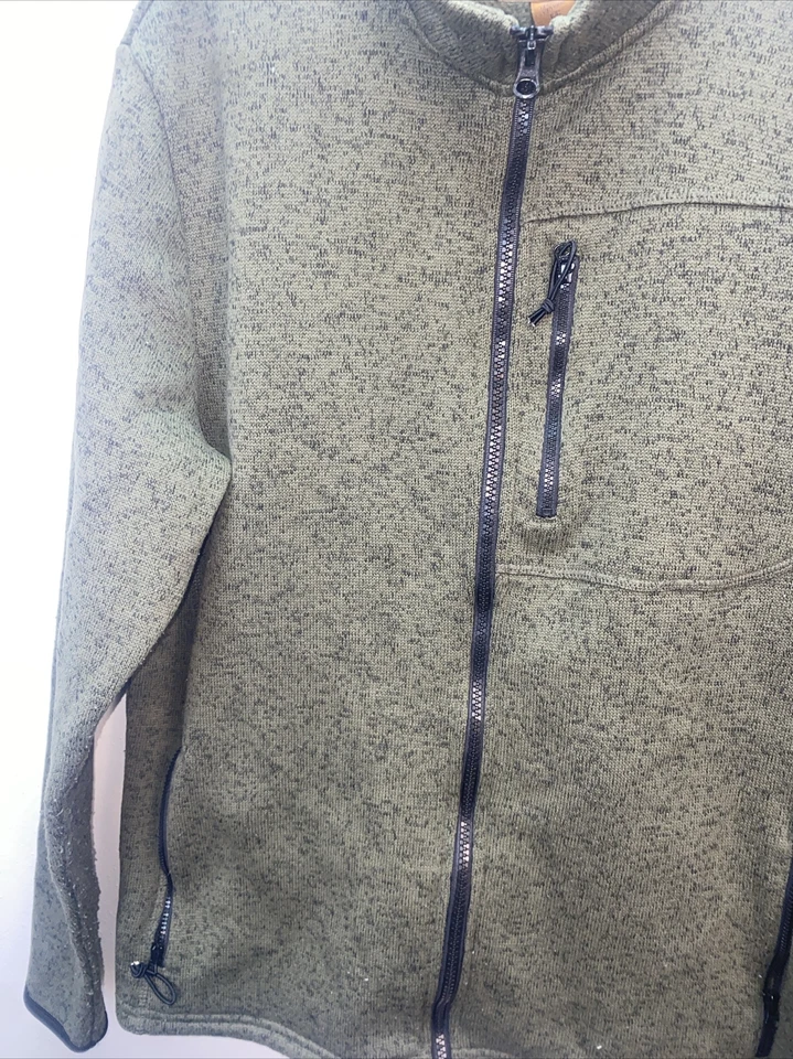 Mens Sweater Fleece Jacket Gray Heather Size Small Outdoor Life - Image 4 of 4