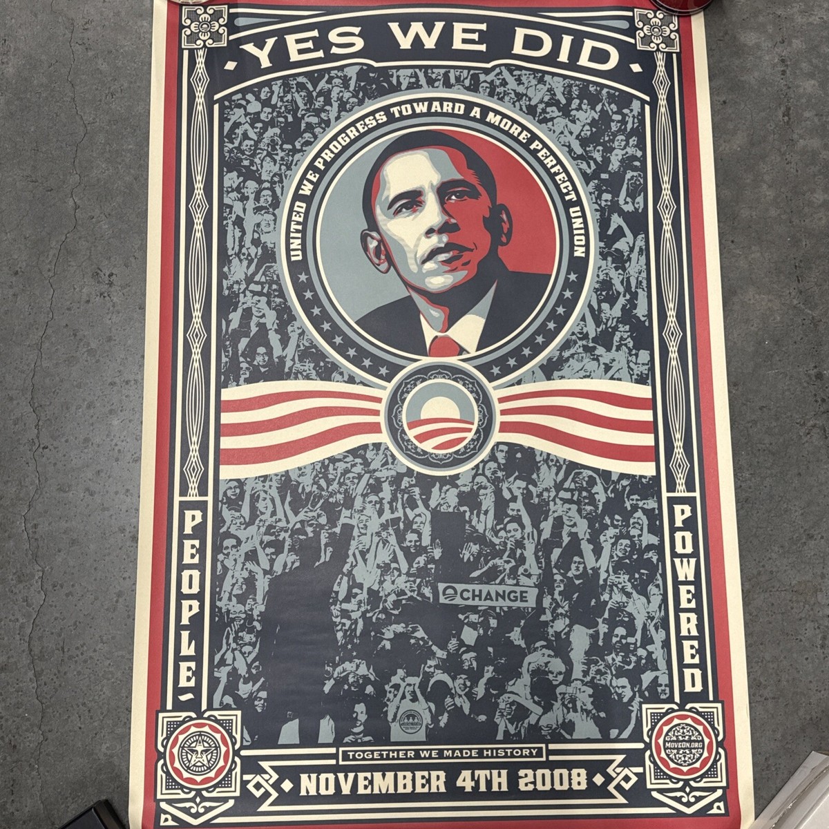 希少 black flag Shepard Fairey obey ポスター Obey Giant Shepard Fairey Barack Obama Yes we did Art Print