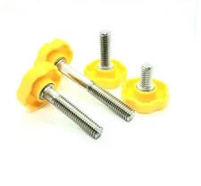 3/8" Thumb Screw Bolts with Round Yellow Clamping Knob Grip Stainless Steel 