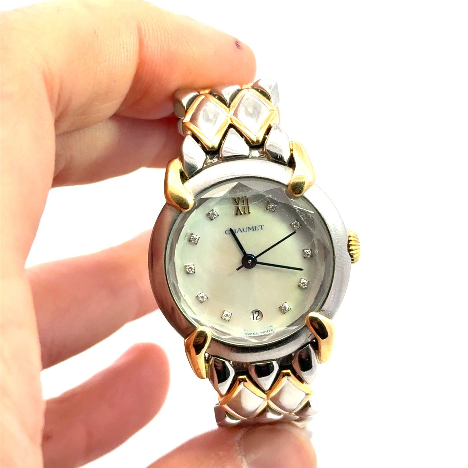 Chaumet womens diamond, steel and 18k watch 220319