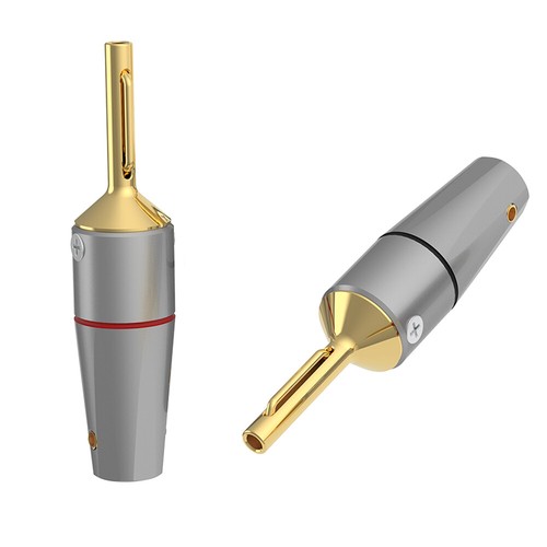 Pair 99.998% Pure Copper 4N Banana Connectors HiFi Audio Plug Cable Adapters DIY - Picture 18 of 28