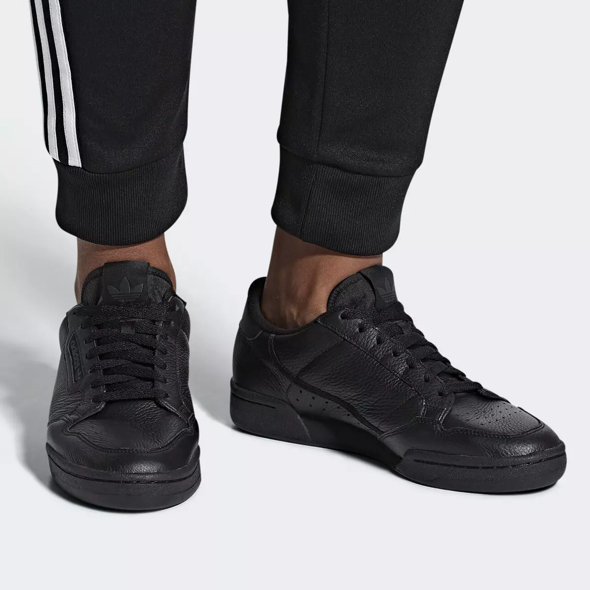 adidas Originals Continental 80 Trainers Leather Triple Black Carbon SIZES |