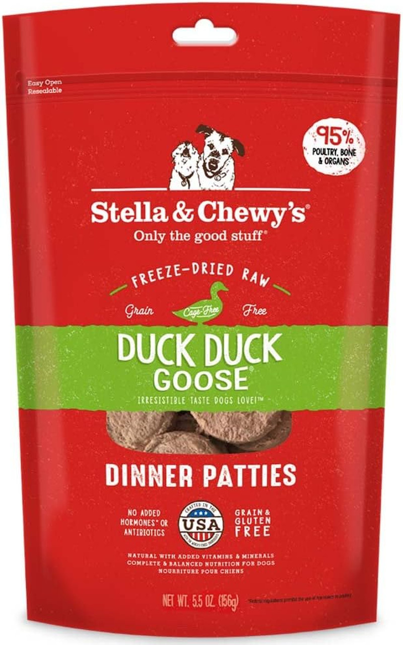 Freeze Dried Raw Dinner Patties &ndash; Grain Free Dog Food, Protein Rich Duck Duck Go