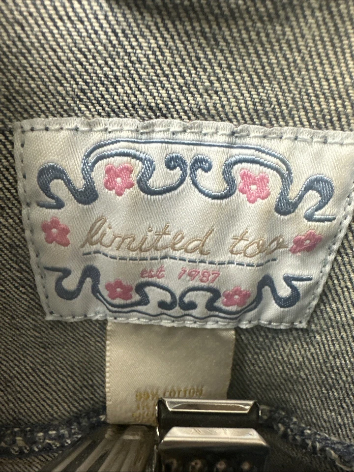 Jaqueta jeans stretch limitada para meninas colarinho lantejoulas XXL faltando 1 encaixe - Imagem 3 de 4