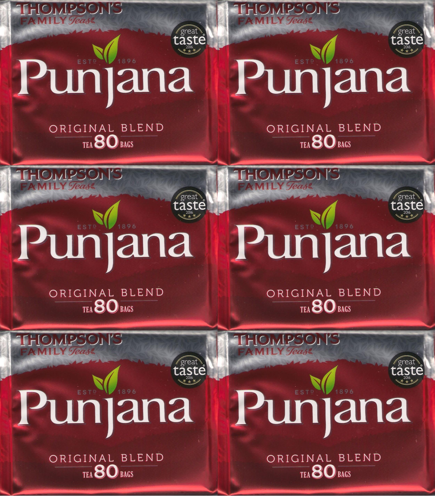 6 × Punjana Original Blend 80 Tea Bags 250g (480 tea bags in total) eBay