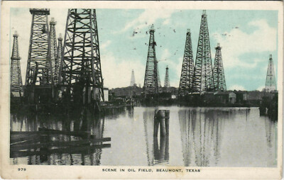 PC US, TX, BEAUMONT, SZENE IM ÖLFELD, Vintage Postkarte (b32182)