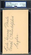 Earl Greasy Neale PSA DNA Coa Signed 3x5 Index Card Autograph