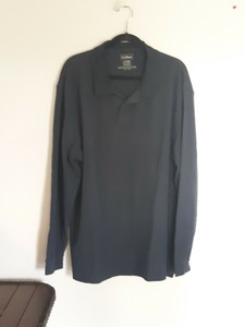 SC LL Bean Navy Blue Mens Collared Long Sleeved Shirt Size XL | eBay