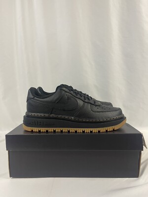 Nike Air Force 1 Luxe Low Triple Black Bucktan Gum DB4109-001 Mens Size 8.5 NEW