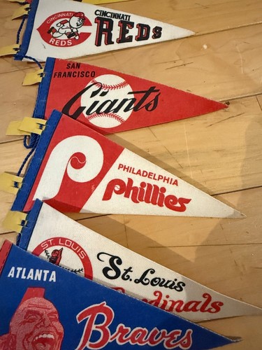 VTG 60s 70s National League NL MLB Baseball Felt Mini 9" Pennants 10/12 Pirates - Picture 8 of 12