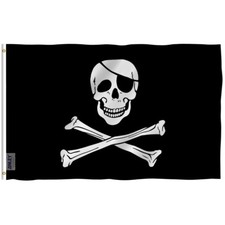 Anley Fly Breeze 3x5 Foot Jolly Roger Flag with Patch Pirate Flags Polyester