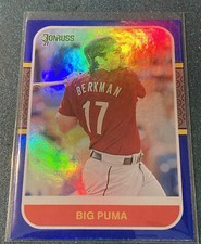 2021 Donruss Holo Blue Retro 87 SP Variation ( Big Puma ) Lance Berkman #223