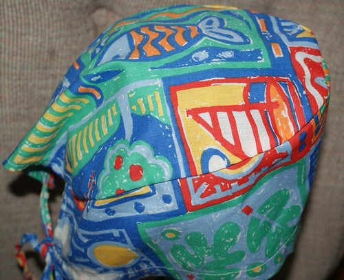 Scrub Cap Hat Tie Back style Handmade Halloween Christmas Teddy St Pat Penguins - Picture 43 of 47