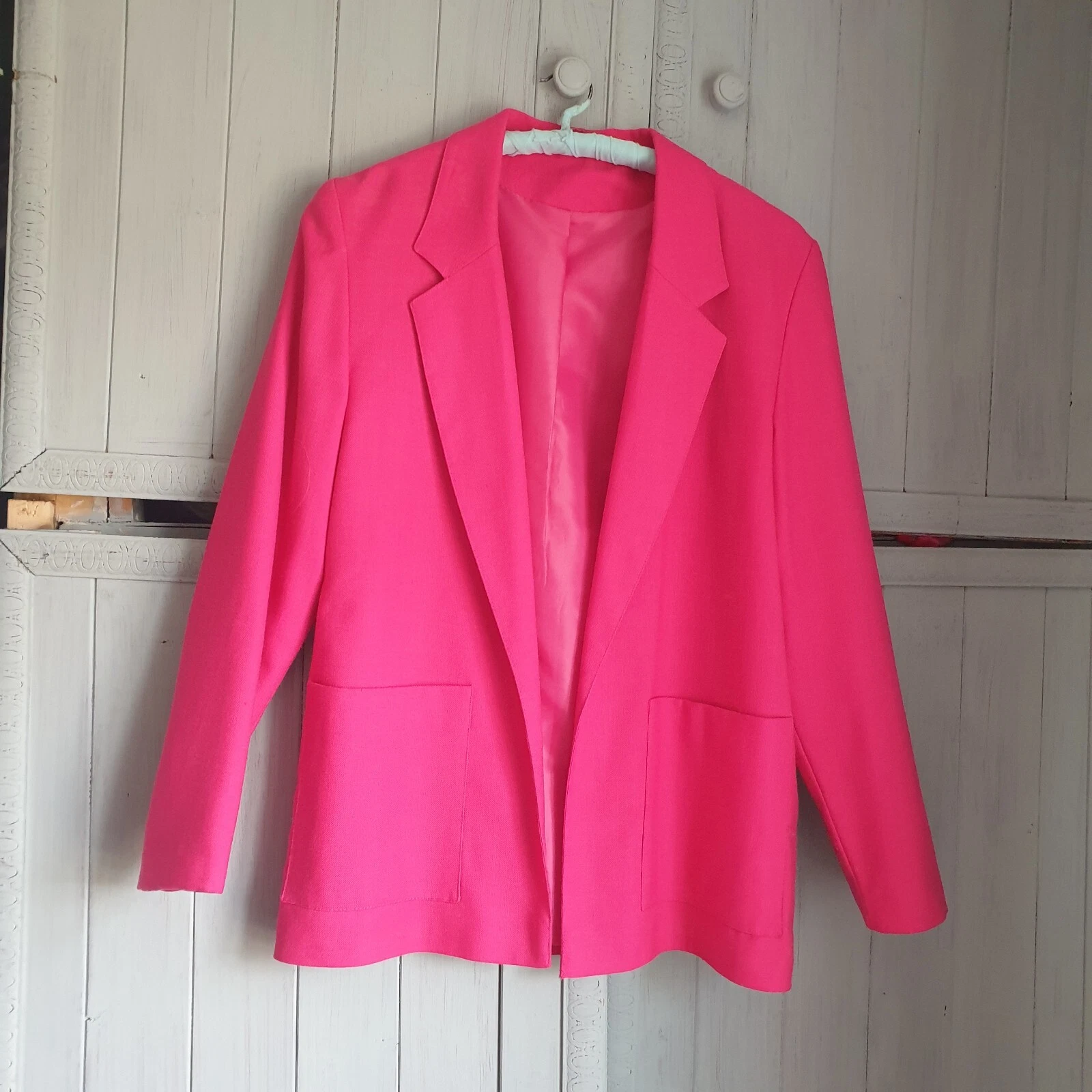 Vintage 90s Miss Smith Jacket Blazer Sz 12 14 Fuchsia Pink