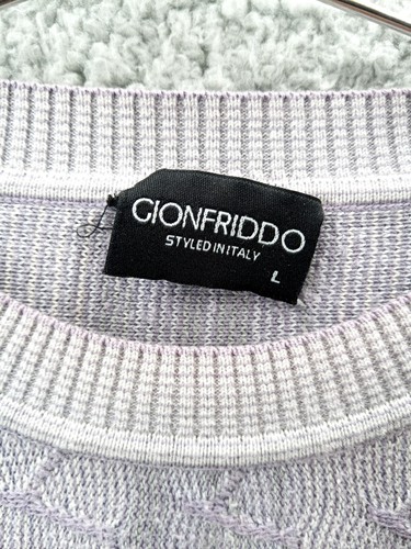 Gionfriddo Men's Sz L 100% Pima Cotton Sweater Geometric VTG Look Peru - Picture 3 of 7