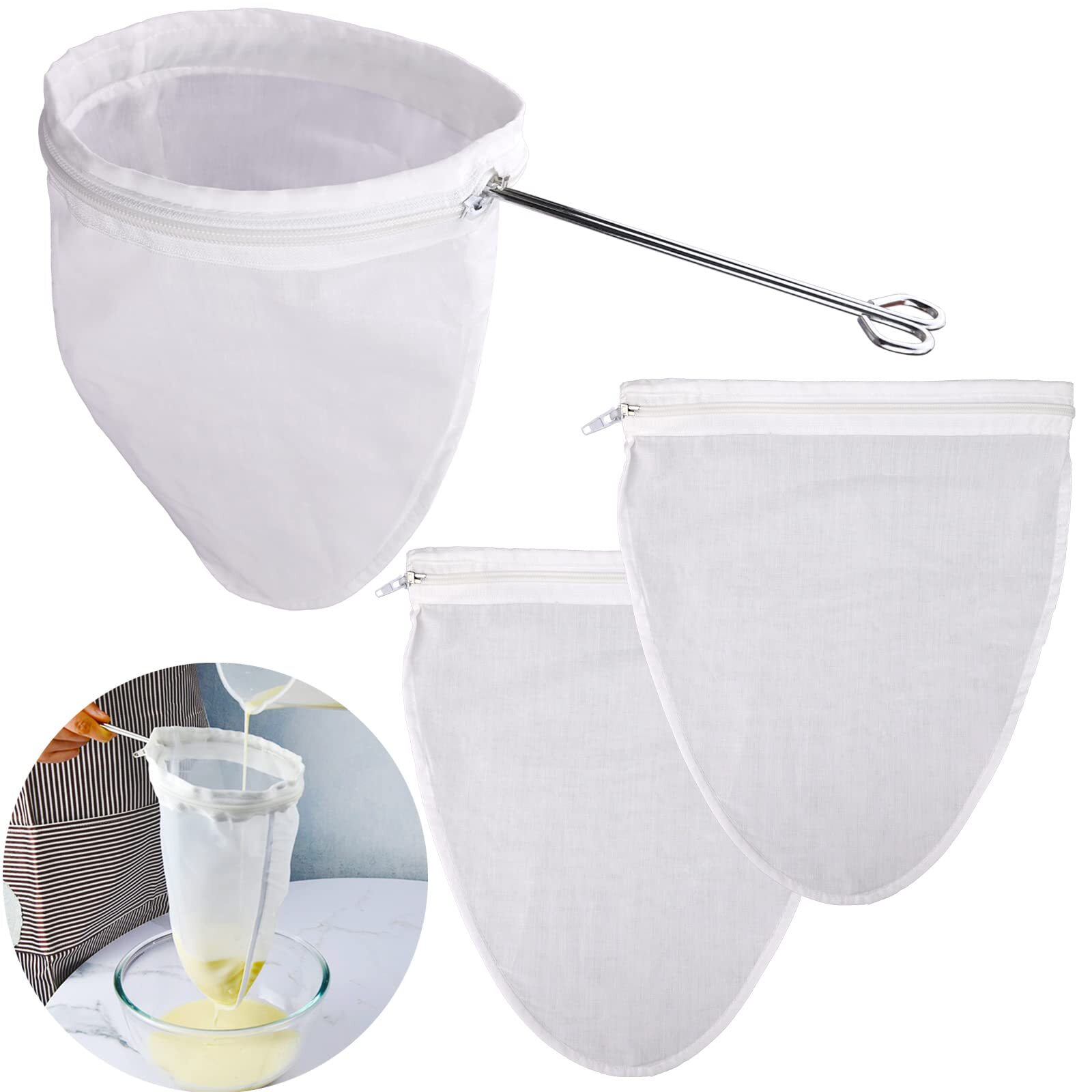 Reusable Ultra-Fine Mesh Strainer Bags with Stainless Steel Design-image