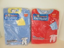 Vintage 1990s Gerber Baby Blanket Sleeper Toddler 1T 23-26 lbs Light Blue Red
