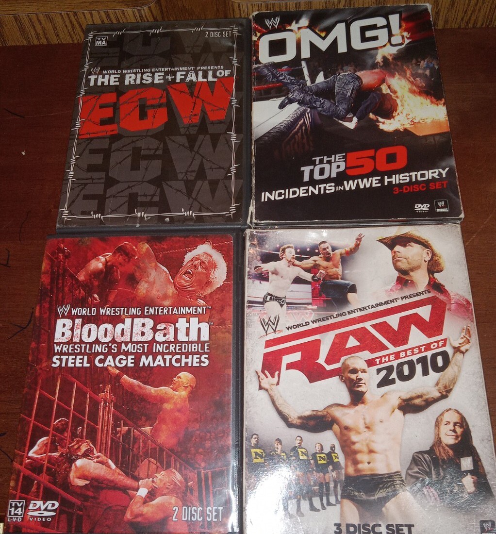 WWE Wrestling Lot of 4 Brutal Fights ECW, Blood Baths, OMG WWE Wrestling Lot of 4 Brutal Fights ECW, Blood Baths, OMG